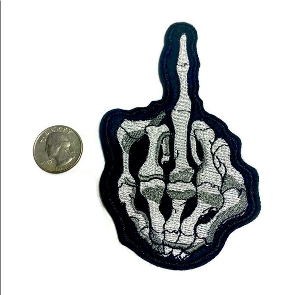 MIDDLE FINGER iron-on patch